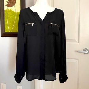 INC Black Long Blouse